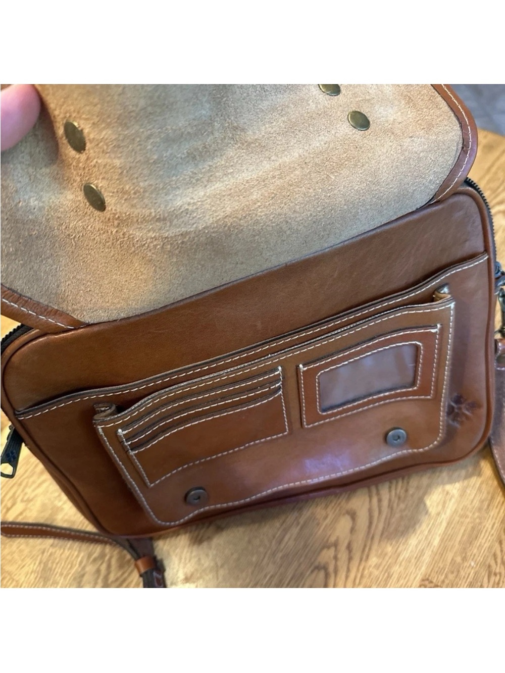 Patricia Nash Cognac Leather Crossbody Satchel - Picture 2 of 7